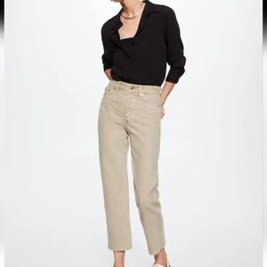 HIGH-WAIST cropped straight jeans